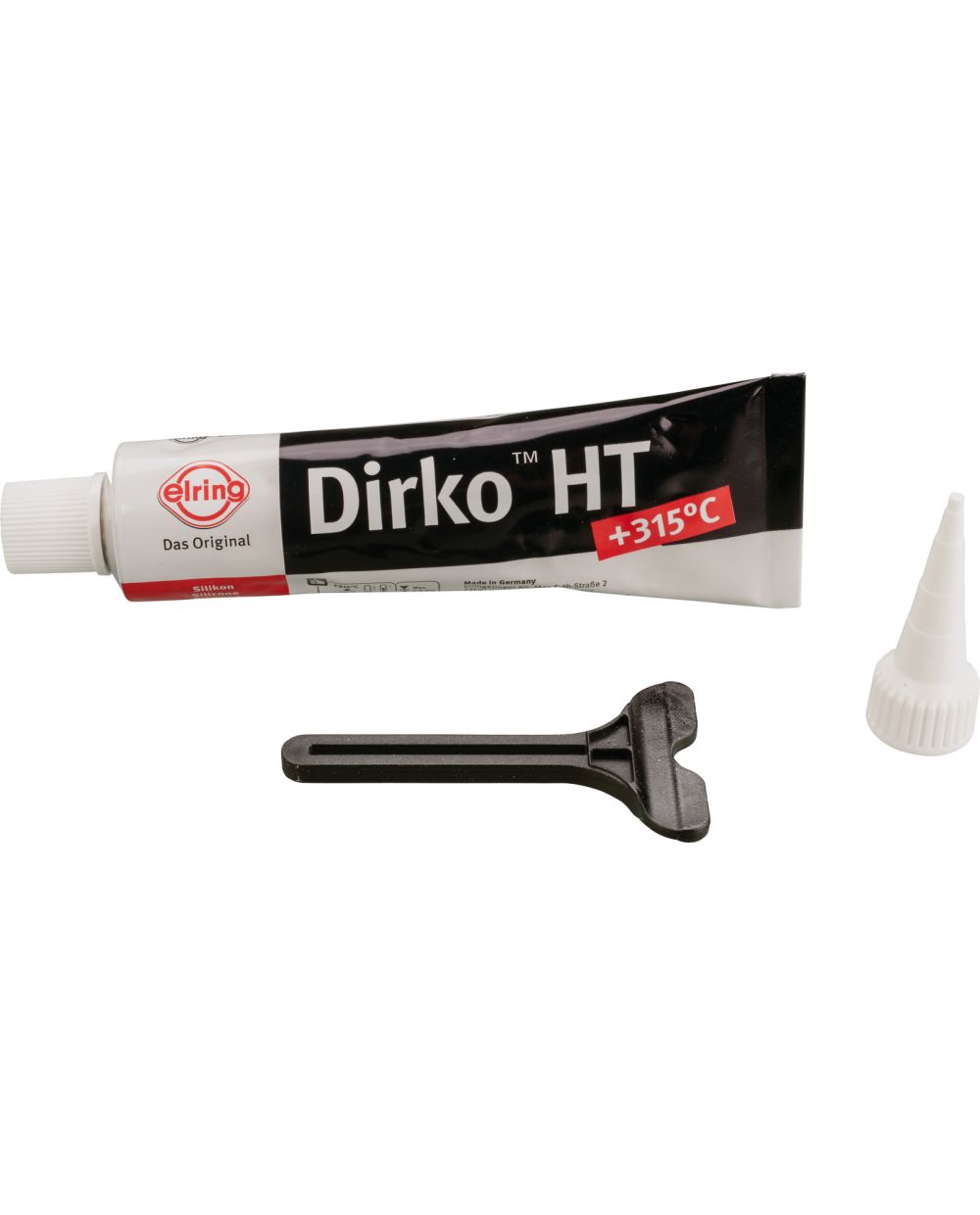 Dirko Dichtmasse HT schwarz (-60 bis +315°C), 70ml, inkl. Dosiertülle