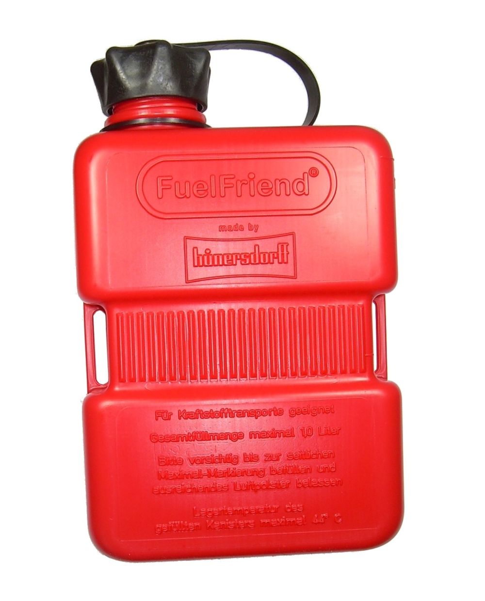 1L Jerry Can Hünersdorff 'Fuelfriend', red, suitable for petrol/oil,  fastening straps for tension belts, dim. incl. cap: 210x121x67mm