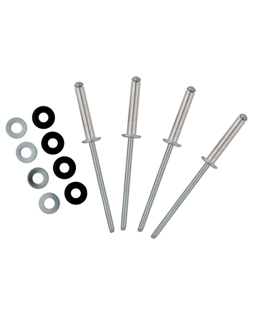 Rivet-Set, Silver, compl. with O-Rings + Washers, for Sprocket Cover  Repair, 12 Pcs.