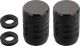 Tyre Valve Cap, aluminium black anodized, incl. O-ring, 1 pair