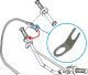 Throttle Cable Retaining Plate, flat surface for the adjuster of the cables, protects the throttle grip housing, OEM ref. # 583-26398-00