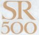 Emblem Side Cover 'SR500' gold/white, 1 Piece