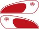 KEDO Classic Fuel Tank Decal, red, Left/Right complete
