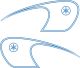 KEDO Classic Fuel Tank Decal, light blue, Left/Right complete