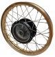 Replica Rear Wheel 1.85x18', OEM Hub, Black incl. Bearings, Replica Rim Gold, Stainless Steel Spokes (Brand New Parts, NO Rebuild)
