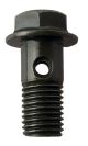 Screw, Hollow, M10x1.25 for Brake Caliper, Spanner Size 12mm, Black/Dark-Green Zinc-Plated (OEM-Style)