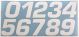 Starting Number Set White Matt, 80mm High, 1 piece each 0 to 9, heavy duty