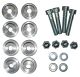 KEDO Footpeg Mount Bushings, Complete Set, Massive Aluminium, Replacement for Rubber Bushings #27114 and Bracket #27115 (Frame)