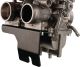 Carburettor Bar incl. Heat Protection for Float Chamber, black coated aluminium, idle mixture screw easily adjustable thanks to recess