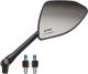 Daytona-Mirror 'MT-Style', RH, CNC-milled, black, incl. 2 adapters M10x1.25 LH/RH, E-approved