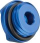 Oil Filler Cap, M27x3, blue anodized aluminium with holes for safety wire, incl. O-ring