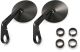 Daytona Handlebar End Mirrors, 1 pair left/rear, plastic housing round 104mm, mirror arm aluminium CNC, e-approved, 22/25.4/29.5mm clamping