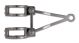 Headlamp Bracket Set 35-38mm, polished aluminium, chrome plated clamps