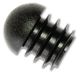 Bar-End Plug/Cap for 22mm Handlebars (inner diam. 17-18mm), hemispheric, black, 1 piece,
