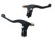 TT/Cross Handlebar Controls Black Aluminium (Brake & Clutch Perch incl. 2-Finger-Levers, NO Mirror Threads or Brakelight Switch)