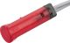 Indicator lamp red, 12V, dim. approx. 7x23mm, required hole diameter 6mm, material thickness approx. 1-3mm, clamp fixing