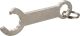 Key Fob, stainless steel, tool for 10 mm/13 mm external hexagon and bottle opener, dimensions approx. 70 x 23 mm