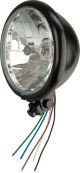 Bates Style H4 Head Light 5 3/4', Black Housing, e-approved, Fastening BOTTOM