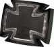 LED Taillight 'Iron Cross' Black with Taillight/Stoplight, plastic housing dim. approx. 74x64x20mm, e-approved