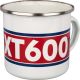 Nostalgia Cup 'XT600', 300ml, white/red/blue in gift box, enamel with metal edge (hand washing recommended)