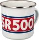 Nostalgia Cup 'SR500', 300ml, white/red/blue in gift box, enamel with metal edge (hand washing recommended)