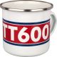 Nostalgia Cup 'TT600', 300ml, white/red/blue in gift box, enamel with metal edge (hand washing recommended)