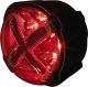 KOSO LED Taillight GT-02, red lens, M8 mounting, index pins on the back for alignment '+' or 'x', suitable brackets see item 51083