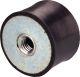 Exhaust rubber buffer, diameter 30mm, height 20mm, double M8 inside thread, heat resistant up to 150°C, maximum useful hardness for vibration reduction