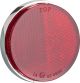 Rear Reflector, Red, Round, 55mm Reflector/59mm overall, with M5 Bolt, Chrome Housing, E-Approved, 1 Piece