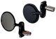 Bar End Mirror, Round, Black, Aluminium, 1 Pair LH/RH, Diam. approx. 83mm, Suitable for Handlebars with Inner Diam. min. 13mm