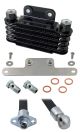 KEDO Oil Cooler Kit, complete and ready for installation, incl. black oil cooler with bracket, 2 oil lines with connections, banjo bolts & gaskets