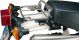 Mini Luggage Rack, stainless steel, with black brackets, luggage area approx. 23x15cm, replaces original chrome bracket (image shows 3D printed bracket)