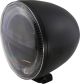 LED Headlight 5 3/4', illuminated ring with daytime running parking light, black metal housing, bottom mount, dim. approx. depth 167mm, diameter 148mm