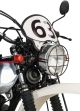 Race Number Plate 'Six Days', aluminium, w/ black stainless steel brackets, suitable for original brackets and headlight (incl. 2 stickers)