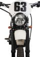 Number Plate 'Six Days', Preston Petty plastic white, ready to mount with black stainless steel brackets, for original headlight brackets, tilt +/-.