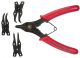 Circlip Pliers with 4 Jaws (180°/1.2mm, 180°/1.5mm, 90°/1.5mm, 45°/1.2mm)