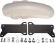 JvB-moto Front Fender 'D-Track' incl. Aluminium Brackets Black Coated, fender ABS white glossy approx. 30x12cm, mounting points drilled