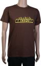 T-Shirt 'KEDO', size M, brown with yellow print (180g/m² cotton), 100% cotton