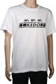 T-Shirt 'KEDO', size S, white with black print (180g/m² cotton), 100% cotton