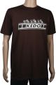 T-Shirt 'KEDO' Size 'S', Brown, White Print, 100% Bio-Cotton (180g)
