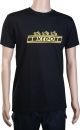 T-Shirt 'KEDO', size XL, black with yellow print (180g/m² cotton), 100% cotton