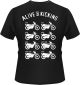 T-Shirt 'XT500 Model Summary', Size L, colour: black, print: back white, front red/white 160g bio cotton, 100% cotton