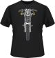 T-Shirt' SR500 frontal', black, Size L, 2-colour printed, 100% cotton