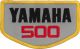 'YAMAHA 500'-Patch approx. 86x52mm, Black/Red/Yellow on Grey Ground
