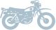 Sticker/Decal 'Stylized XT500', Silver (approx. 10x5,5cm)