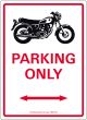 Sign 'SR500 PARKING ONLY' red/white/black approx. 16x22cm