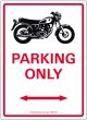 Sign 'SR500 PARKING ONLY' red/white/black approx. 16x22cm