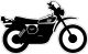 XT500'76 Sticker, stylised '76 model, glossy black, size approx. 100x61mm, 1 piece