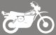 XT500'76 Sticker, stylised '76 model, white, size approx. 100x61mm, 1 piece