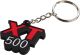 Key Fob XT500, soft vinyl black/red/white with metal chain and key ring